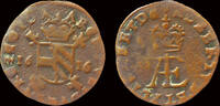 Southern Netherlands double denier Southern Netherlands Flanders Albrecht & Isabella double denier 1616 -