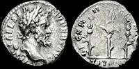 Roman denarius Septimius Severus AR denarius legionary eagle between two standards -