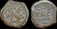 Roman AE As Q.Opimius AE As prow of galley right -