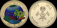 Malediven 5 rufiyaa Malediven 5 rufiyaa 1998- International year of the reef -