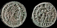Roman nummus Valentinian I AE nummus emperor advancing right -