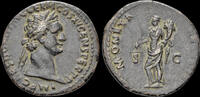 Roman As Domitian AE As Moneta standing left -