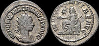 Roman antoninianus Macrianus, usurper billon antoninianus Indulgentia seated left -