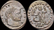 Roman silvered follis Licinius I Silvered follis Jupiter standing to left -