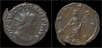 Roman antoninianus Victorinus billon antoninianus Salus standing right