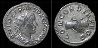 Roman antoninianus Herennius Etruscus AR antoninianus clasped hands