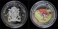 Malawi- 10 kwacha 2010- Endangered frogs- Malagasy rainbow PP