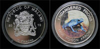 Malawi- 10 kwacha 2010- Endangered frogs- Blue poison arrow PP