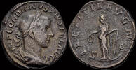 Roman sestertius Gordian III AE sestertius Laetitia standing left -