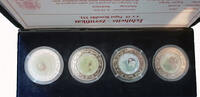 Somalia 4 x 1 dollar 2005- Pope Benedikt XVI in black plastic box with COA Proof