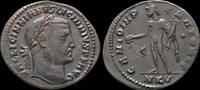 Roman follis Licinius I AE follis Genius standing left -