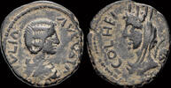 Coele-Syria AE24 Coele-Syria Heliopolis Julia Domna AE24 bust Tyche left -