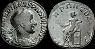 Roman sestertius Gordian III sestertius Apollo seated left -