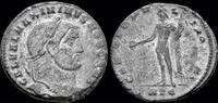 Roman follis Maximinus II, as Caesar silvered follis Genius pouring libation from patera -