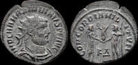 Roman radiate Maximianus Herculius AE radiate Jupiter presents Victory on globe -
