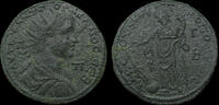 238-244AD Cilicia Tarsos Gordian III AE medallion Tyche standing left VF+