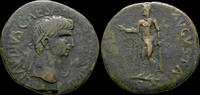 Roman sestertius Claudius I AE sestertius Spes advancing to left -