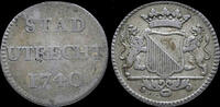 Netherlands duit Netherlands Utrecht Stad silver duit 1740 -