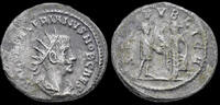 Roman antoninianus Saloninus, as Caesar, AR antoninianus Saloninus standing right -