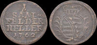 Germany 1 heller Germany Sachsen Coburg Saalfeld Franz Josias 1 heller 1762 -