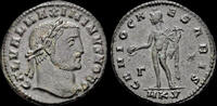 Roman follis Maximinus II Daia, as Caesar AE follis Genius standing left -