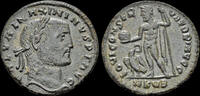 Roman follis Maximinus II Daia, as Caesar AE follis Jupiter standing left -