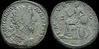 Roman sestertius Marcus Aurelius AE sestertius Roma seated left -
