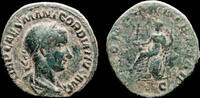 Roman AE sestertius Gordian III AE sestertius Roma seated left -