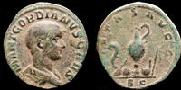 Roman AE sestertius Gordian III, as Caesar AE sestertius emblems of the pontificate -