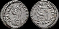 Roman AE nummus Aelia Flaccilla AE nummus Victory seated right -