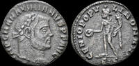 Roman AE 1/4 follis Maximian Herculius AE 1/4 follis Genius standing left -