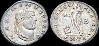 Roman silvered follis Maximinus II Daia AE silvered follis Jupiter standing left -