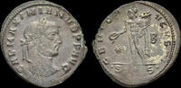 Roman follis Maximian Herculius AE follis Genius standing left -