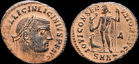 Roman follis Licinius I AE follis Jupiter standing left -