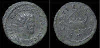 Roman quinarius Allectus bronze quinarius galley facing right