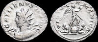Roman AR antoninianus Gallienus AR antoninianus Victory standing right on globe -