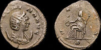 Roman 260-268AD Salonina AE antoninianus Vesta seated left VF+