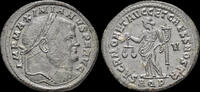 Roman AE follis Maximian Herculius AE follis Moneta standing front -