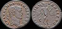 Roman AE follis Maximinus II Daia, as Caesar AE follis Mars advancing right -