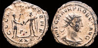 Roman AE antoninianus Probus AE antoninianus emperor receiving Victory on globe from Jupiter -