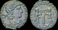 Roman AE follis Constantius II AE follis two victories facing one another -
