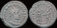 Roman antoninianus Gallienus billon antoninianus emperor receiving wreath fro Victory -