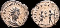 Roman antoninianus Saloninus AE antoninianus Jupiter presenting Victory to Saloninus -