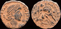 Roman maiorina Constantius II AE maiorina soldier spearing falling horseman -