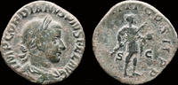 Roman sestertius Gordian III AE sestertius emperor standing right -