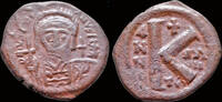 Byzantine half follis Justinian I half follis large K -