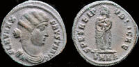 Roman follis Fausta ,Augusta AE follis Salus standing front -