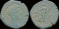 Roman AE sestertius Marcus Aurelius AE sestertius Salus standing left -