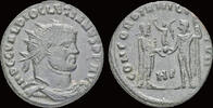 Roman antoninianus Diocletian AE radiatus emperor receiving Victory on globe from Jupiter -