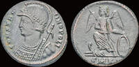 Roman AE follis .Constantine I AE follis Victory standing left -